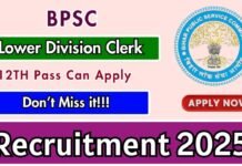 BPSC LDC Recruitment 2025: Apply for 26 Post BPSC LDC